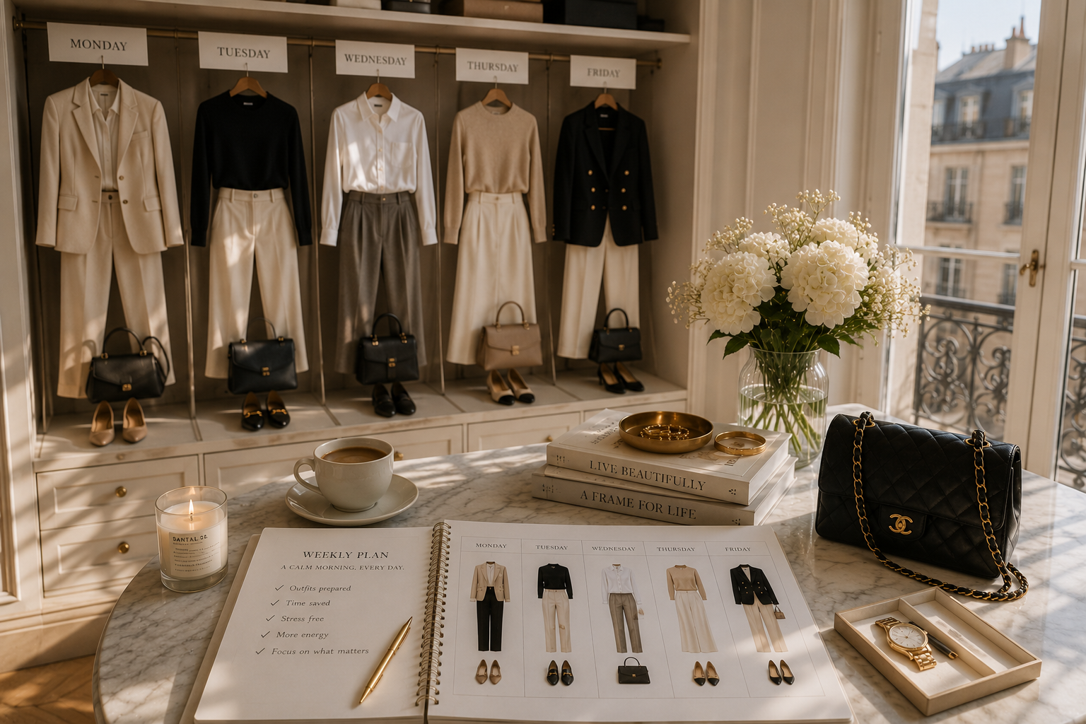 Prepared outfit in an elegant bedroom