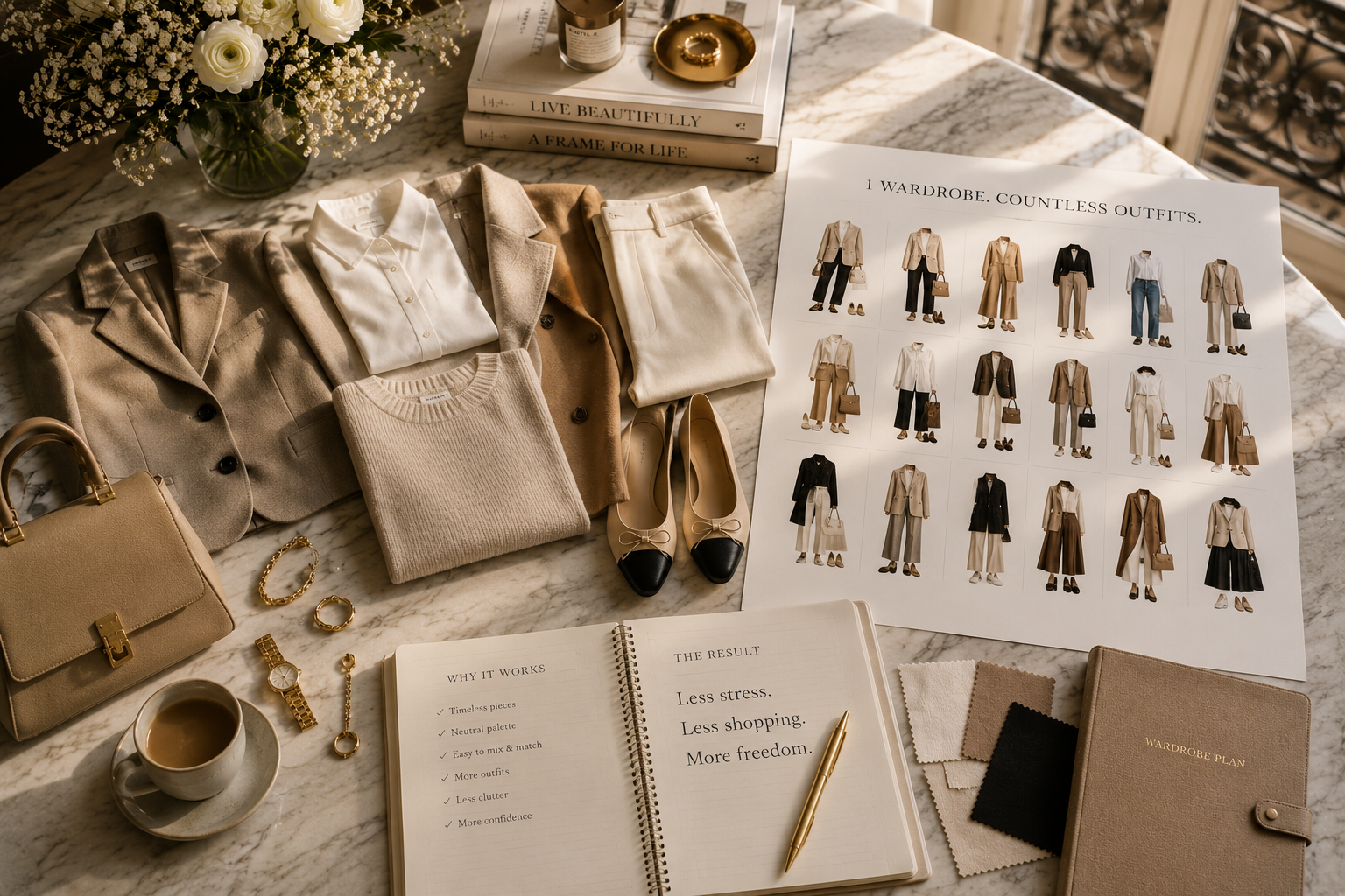 Wardrobe notes, coffee and thoughtful style planning